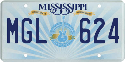 MS license plate MGL624