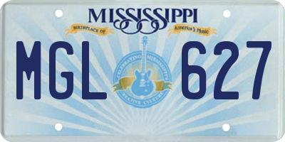 MS license plate MGL627