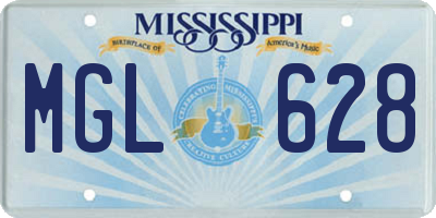 MS license plate MGL628