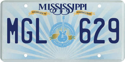 MS license plate MGL629
