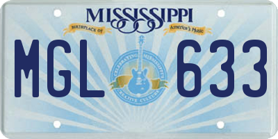 MS license plate MGL633