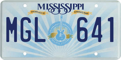 MS license plate MGL641