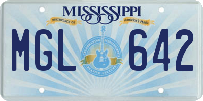 MS license plate MGL642