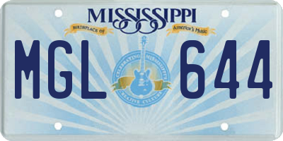 MS license plate MGL644