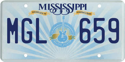 MS license plate MGL659