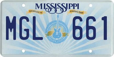 MS license plate MGL661