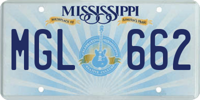 MS license plate MGL662