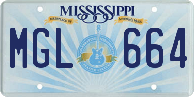 MS license plate MGL664