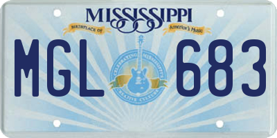 MS license plate MGL683