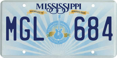 MS license plate MGL684