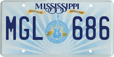 MS license plate MGL686