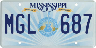 MS license plate MGL687