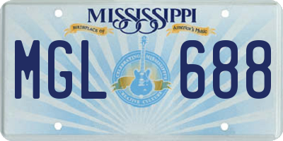 MS license plate MGL688