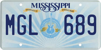 MS license plate MGL689