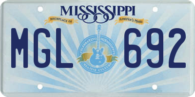 MS license plate MGL692