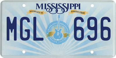 MS license plate MGL696
