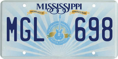 MS license plate MGL698
