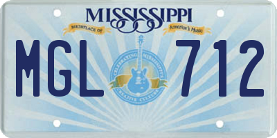 MS license plate MGL712