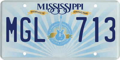 MS license plate MGL713