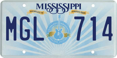 MS license plate MGL714