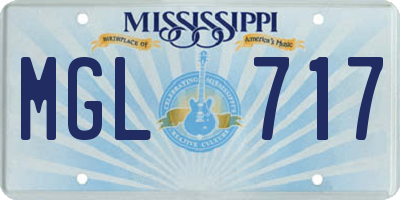 MS license plate MGL717