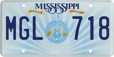 MS license plate MGL718