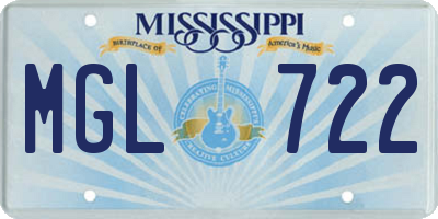 MS license plate MGL722