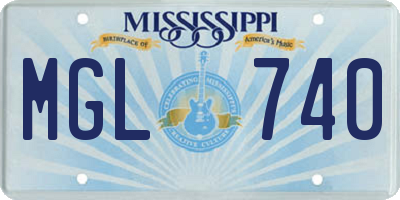 MS license plate MGL740