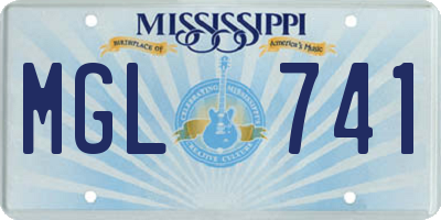 MS license plate MGL741