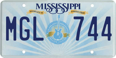 MS license plate MGL744