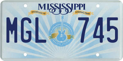 MS license plate MGL745