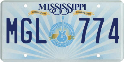 MS license plate MGL774