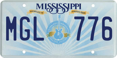 MS license plate MGL776