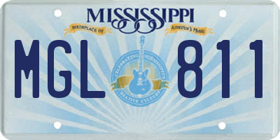 MS license plate MGL811
