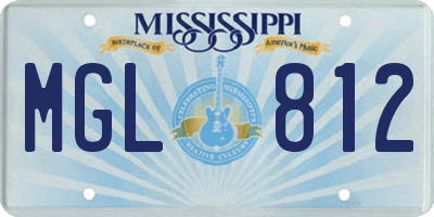 MS license plate MGL812