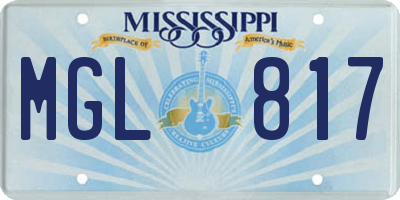 MS license plate MGL817