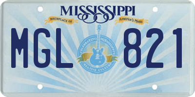 MS license plate MGL821