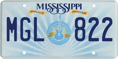 MS license plate MGL822
