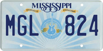 MS license plate MGL824