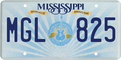 MS license plate MGL825