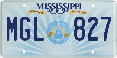 MS license plate MGL827