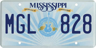 MS license plate MGL828