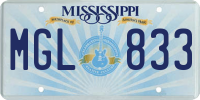MS license plate MGL833