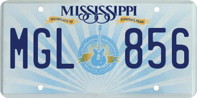 MS license plate MGL856