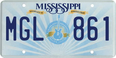 MS license plate MGL861