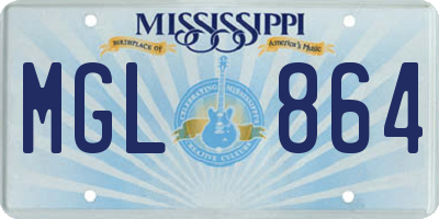 MS license plate MGL864
