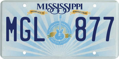 MS license plate MGL877