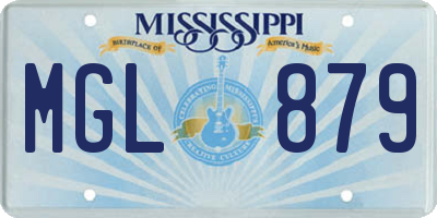 MS license plate MGL879