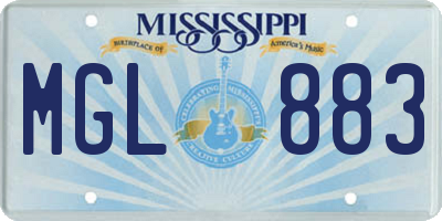 MS license plate MGL883