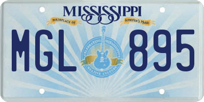 MS license plate MGL895